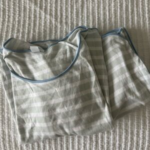 Striped Gray and Blue Women's Pajama Set